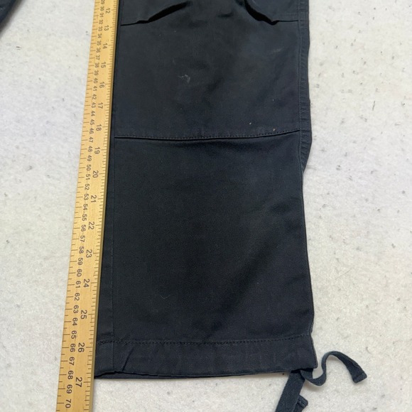 Empyre Pants Mens 28 Double Knee Cargo Pants Baggy Skater Black Y2K *FLAWED - Picture 16 of 16